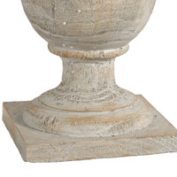 22 Inch Classical Accent Decor Statuette, Turned Finial Design, Off White - BM285582