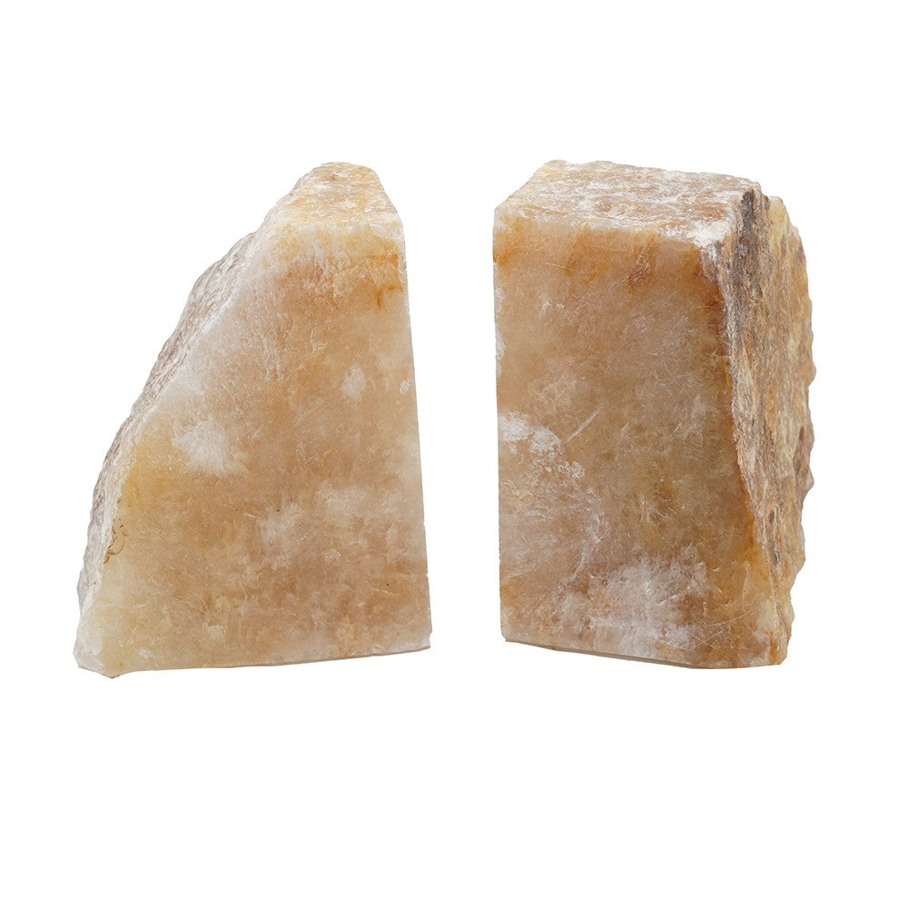 4 Inch Quartz Geode Bookend, Naturally Textured Shape, Brown and Beige - BM285586