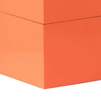 Neo 14, 11 Inch Set of 2 Decorative Boxes, Geometric Metal Accents, Orange - BM285589