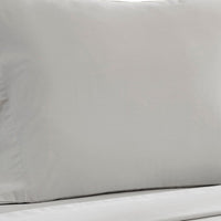 Ivy 4 Piece Queen Size Cotton Soft Bed Sheet Set, Prewashed, Light Gray - BM285640