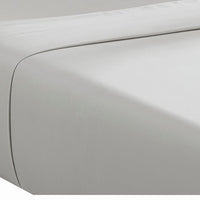 Ivy 4 Piece Queen Size Cotton Soft Bed Sheet Set, Prewashed, Light Gray - BM285640