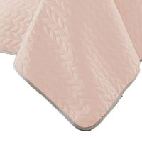 Eva 3 Piece King Microfiber Reversible Coverlet Set, Quilted, Gray, Pink - BM285658