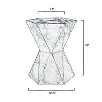 19 Inch Modern Side End Table, Hourglass Shape, Iron Patina Finish, Gold - BM285683