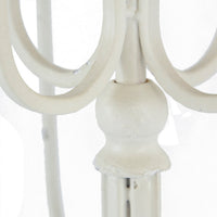 30 Inch Classic 11 Light Candelabra, Curved Arms, White Iron Frame - BM285915