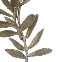 28, 23 Inch Set of 2 Metal Statuettess, Decorative Accent Olive Tree, White - BM286108