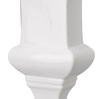14 Inch Decorative Ceramic Vase, Artistic Turned Urn, White and Gold Rim - BM286151