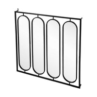 36 Inch Modern Wall Decor, 4 Swiveling Oblong Mirrors, Black Metal Frame - BM286301