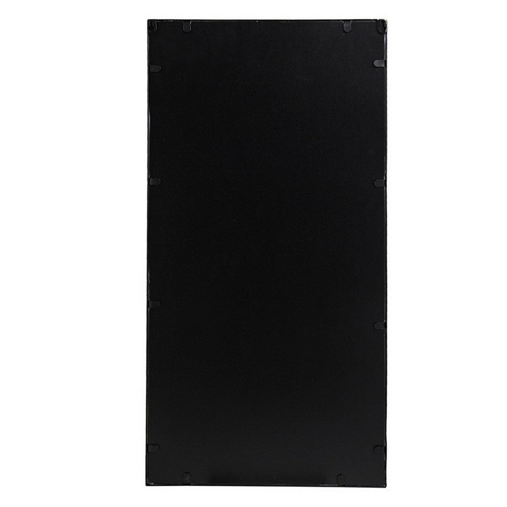 32 Inch 3 Piece Wall Mirror, Concentric Circles, Stylish Black Metal Frame - BM286307