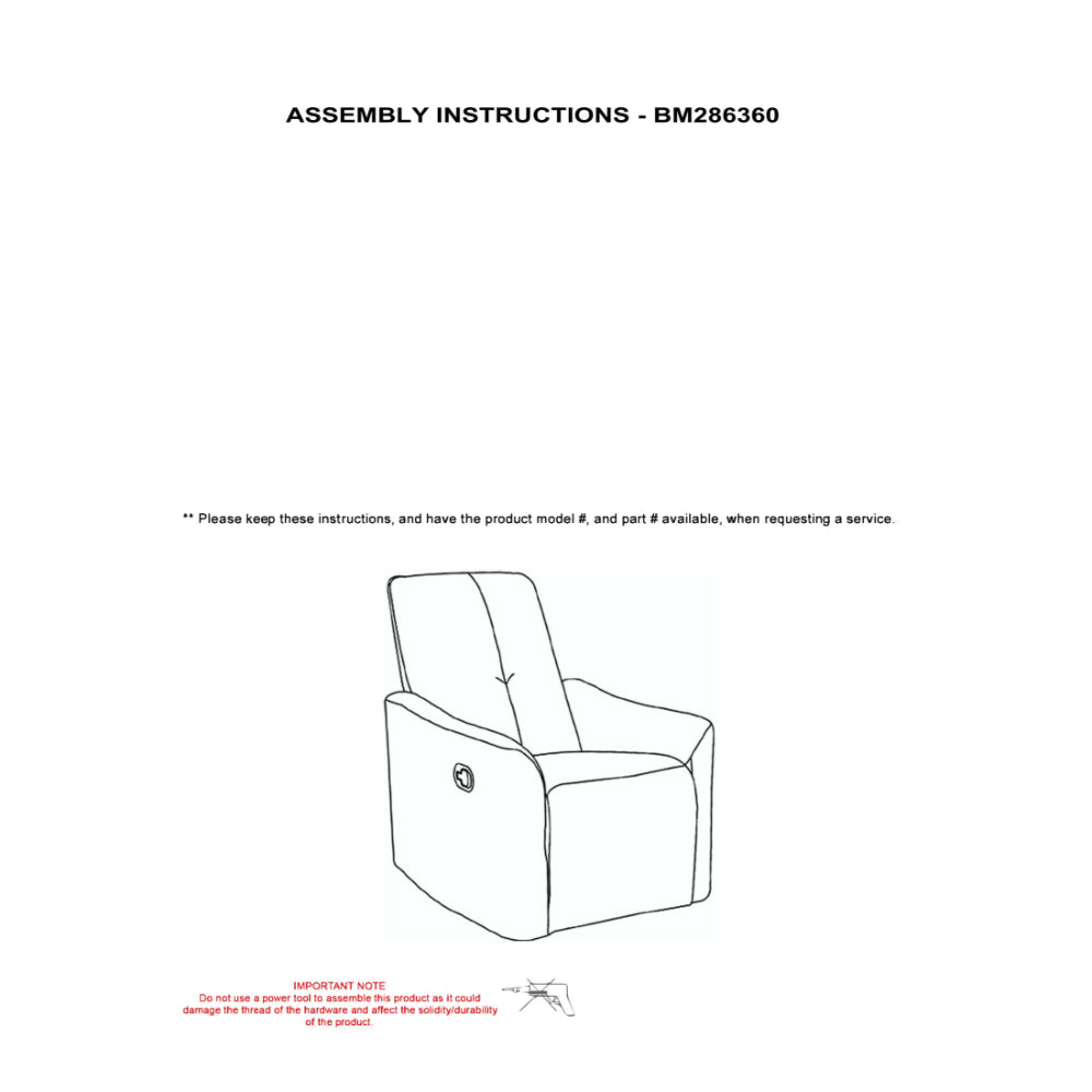 35 Inch Modern Power Recliner Chair, Touch Control Button, Gray Fabric - BM286360