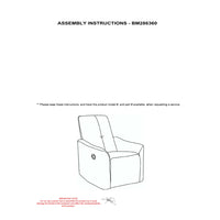 35 Inch Modern Power Recliner Chair, Touch Control Button, Gray Fabric - BM286360