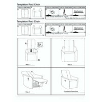 35 Inch Modern Power Recliner Chair, Touch Control Button, Gray Fabric - BM286360