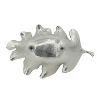 22 Inch Modern Decorative Tray, Oak Leaf Design Striking Silver Metal Frame - BM286372