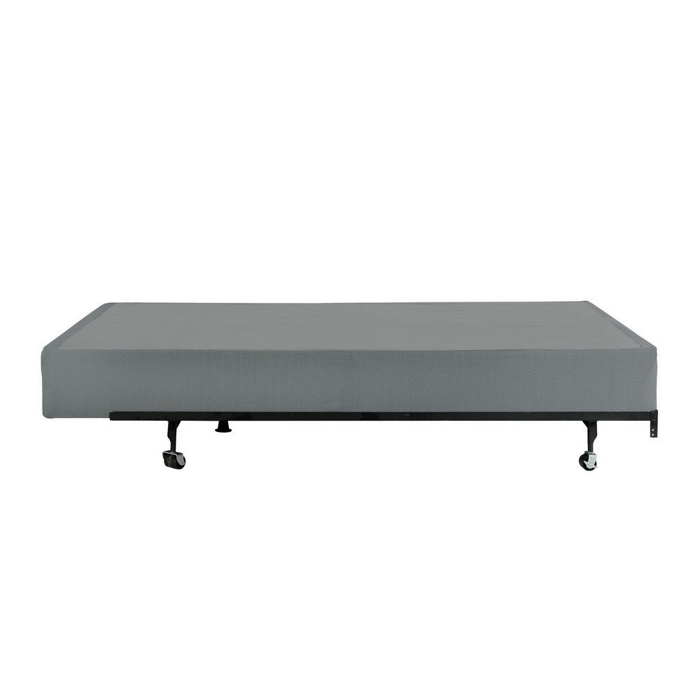 Dio 9 Inch Full Size Mattress Foundation Base, Polyester, Metal Frame - BM286444
