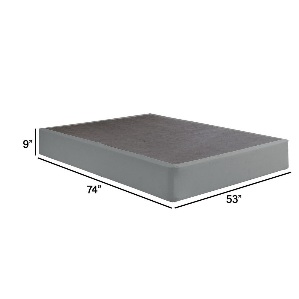 Dio 9 Inch Full Size Mattress Foundation Base, Polyester, Metal Frame - BM286444