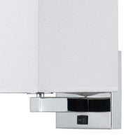12 Inch Modern Wall Lamp with Fabric Shade, On Off Rocker Switch, White - BM287709