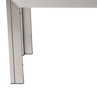 Theo 53 Inch Outdoor Bench, Gray Aluminum Frame, Plank Style Seat Surface - BM287726