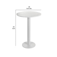 Keli 43 Inch Outdoor Bar Table, White Aluminum Frame, Foldable Design - BM287742