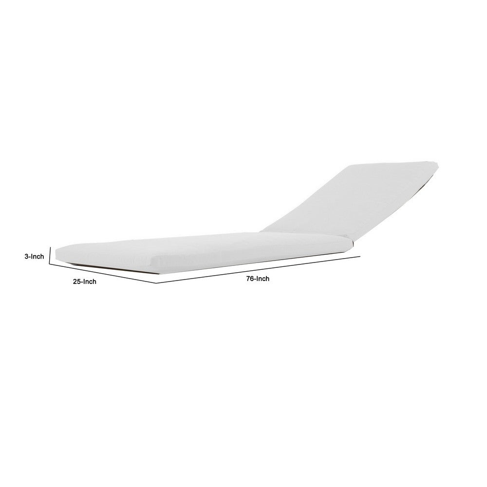 Edie 76 Inch Outdoor Lounger Cushion, White - BM287747