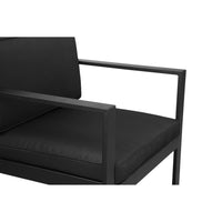Kili 29 Inch Armchair, Jet Black Aluminum Frame, Water Resistant Fabric - BM287852