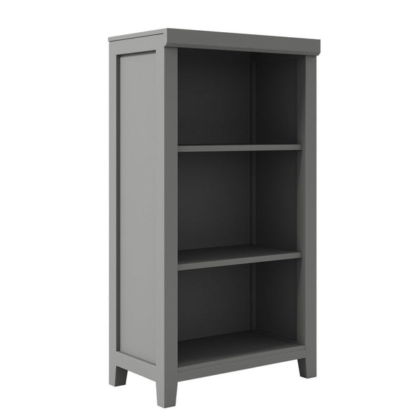 Orion 44 Inch 3 Tier Open Shelf Bookcase with 2 Adjustable Shelves, Gray - BM287893