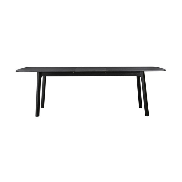 Dene 79-98 Inch Modern Extendable Rectangle Dining Table, Black Brushed Oak - BM293104