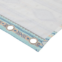 Kiev 84 Inch Window Curtains, Microfiber Blue Southwest Design, Grommets - BM293473