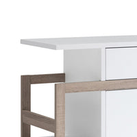 47 Inch Serving Cabinet Buffet Sideboard Console, 4 Shelves, White, Gray - BM293546