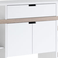 47 Inch Serving Cabinet Buffet Sideboard Console, 4 Shelves, White, Gray - BM293546