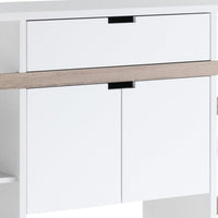 47 Inch Serving Cabinet Buffet Sideboard Console, 4 Shelves, White, Gray - BM293546