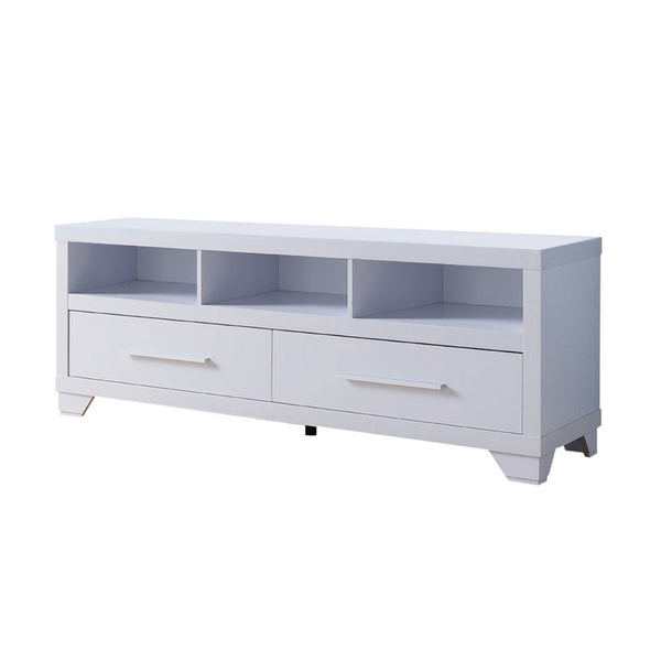 72 Inch Modern TV Entertainment Console with 2 Drawers and 3 Shelves, White - BM293561