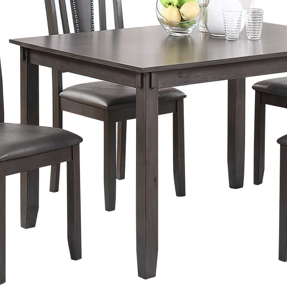 Modern 5 Piece Dining Set with Table, 4 Chairs, Cushioned, Gray and Brown - BM294283