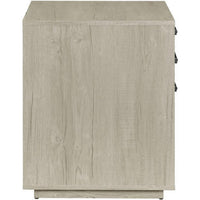 25 Inch Slim File Cabinet, 3 Gliding Drawers, Whitewashed Gray Wood Frame - BM294799