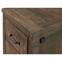 Emmy 24 Inch 2 Drawer File Cabinet with Biometric Lock, Natural Brown Wood - BM295426