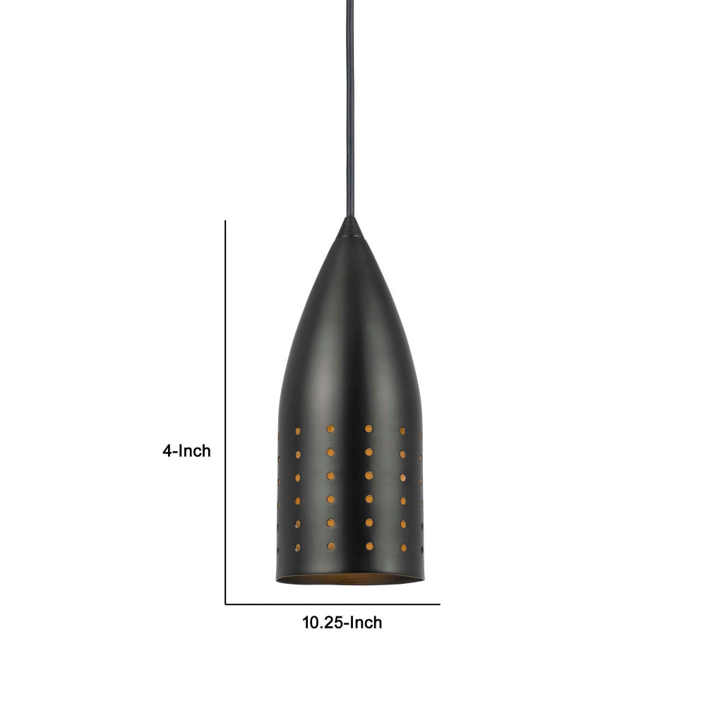 4 Inch Modern Pendant Light, Round Metal Shade, Oil Rubbed Black Bronze - BM295968