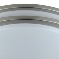 14 Inch Modern Ceiling Lamp with Frosted Acrylic Plate, Steel Trim, White - BM295976