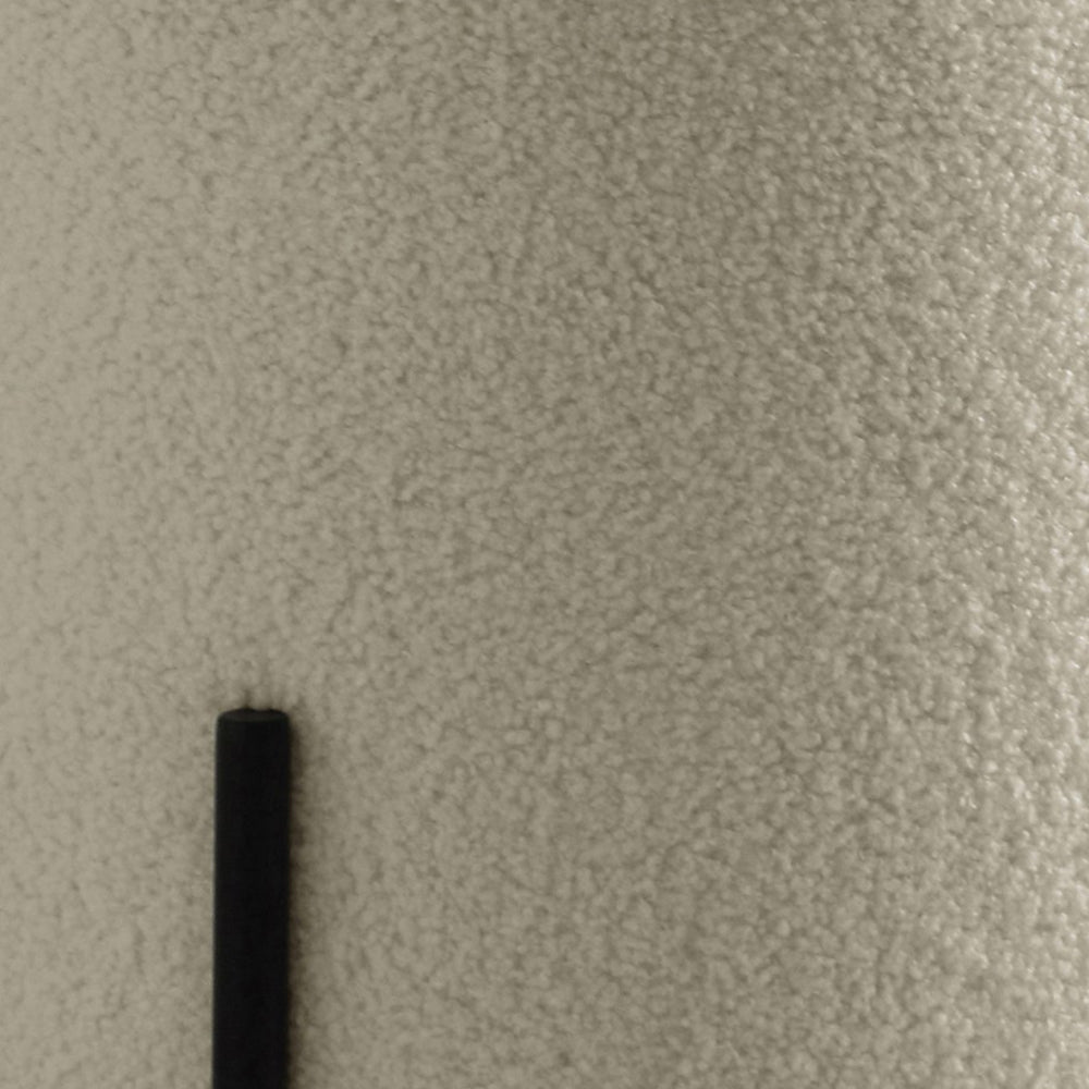 18 Inch Modern Foam Ottoman, Beige Faux Sheep Skin, Matte Black Metal Legs - BM296094