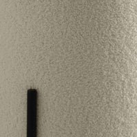 18 Inch Modern Foam Ottoman, Beige Faux Sheep Skin, Matte Black Metal Legs - BM296094