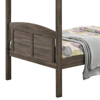Twin Over Twin Bunk Beds, Curved Headboards, Ladder, Straight Legs, Brown - BM296680