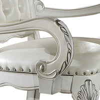 Aurora 27 Inch Executive Office Chair, Faux Leather, Tufted, Bone White - BM296837