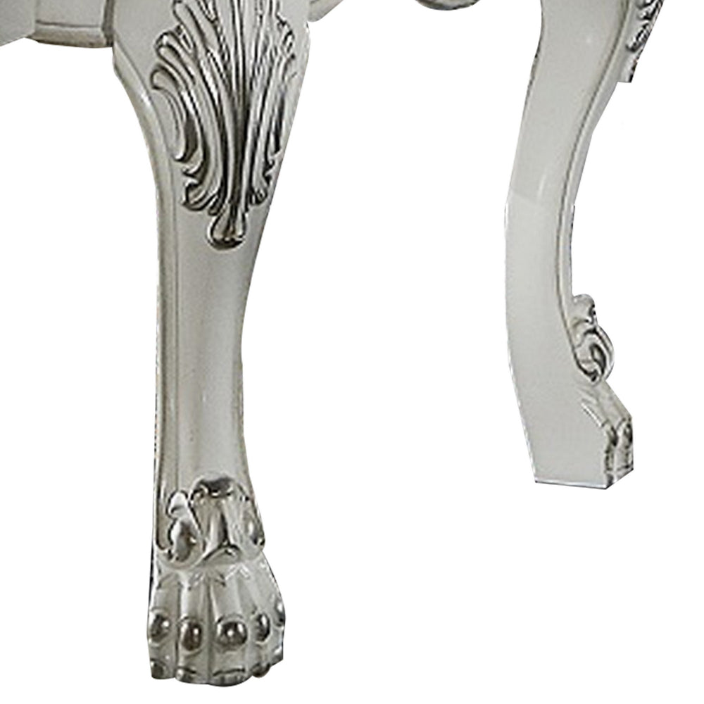 Aurora 27 Inch Executive Office Chair, Faux Leather, Tufted, Bone White - BM296837