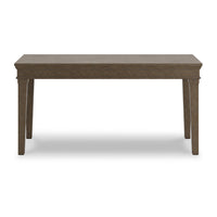63 Inch Home Office Desk, Acacia Wood Top, Wire Brushed Weathered Gray - BM296971