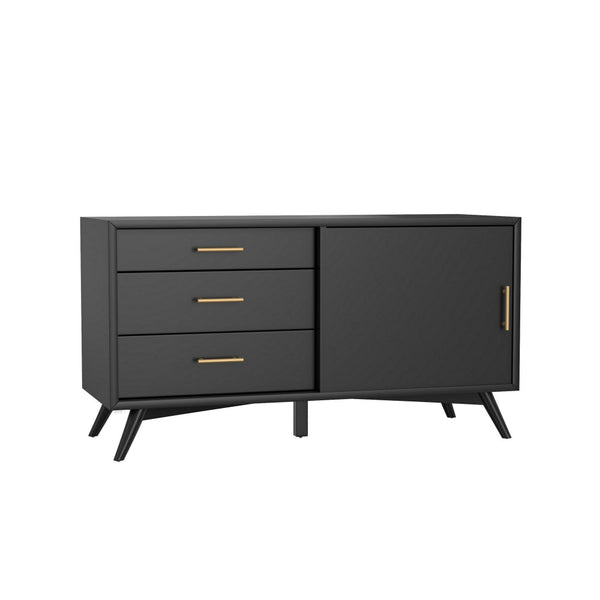 Ian 50 Inch TV Media Entertainment Console, 3 Drawers and 1 Cabinet, Black - BM299479