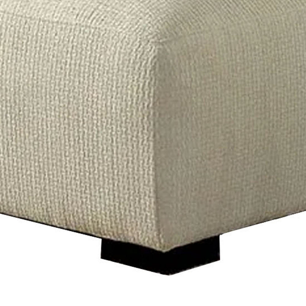 Wop 42 Inch Modern Square Ottoman Foam Seating with Bracket Legs, Beige - BM299617