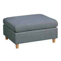 37 Inch Ottoman, Padded Square Seat, Smooth Steel Gray Dorris Fabric - BM300270