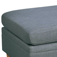 37 Inch Ottoman, Padded Square Seat, Smooth Steel Gray Dorris Fabric - BM300270