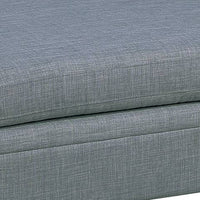 37 Inch Ottoman, Padded Square Seat, Smooth Steel Gray Dorris Fabric - BM300270