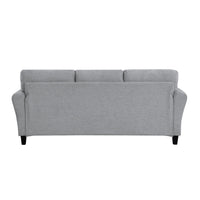 Engi 81 Inch Accent Sofa, Smooth Gray Polyester, Attached Back Cushion - BM301037