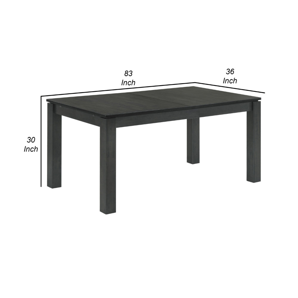 63-83 Inch Extendable Dining Table, Self Store Butterfly Leaf, Black Finish - BM302424