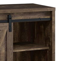 42 Inch Bar Cabinet with Single Sliding Door, Two Open Shelves, Black  - BM302492