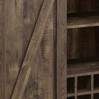 42 Inch Bar Cabinet with Single Sliding Door, Two Open Shelves, Black  - BM302492